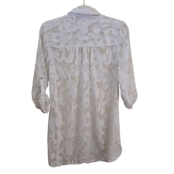 Lilly Pulitzer Natalie Shirtdress Coverup Resort White Poly Crepe Size XXS - Picture 3 of 10